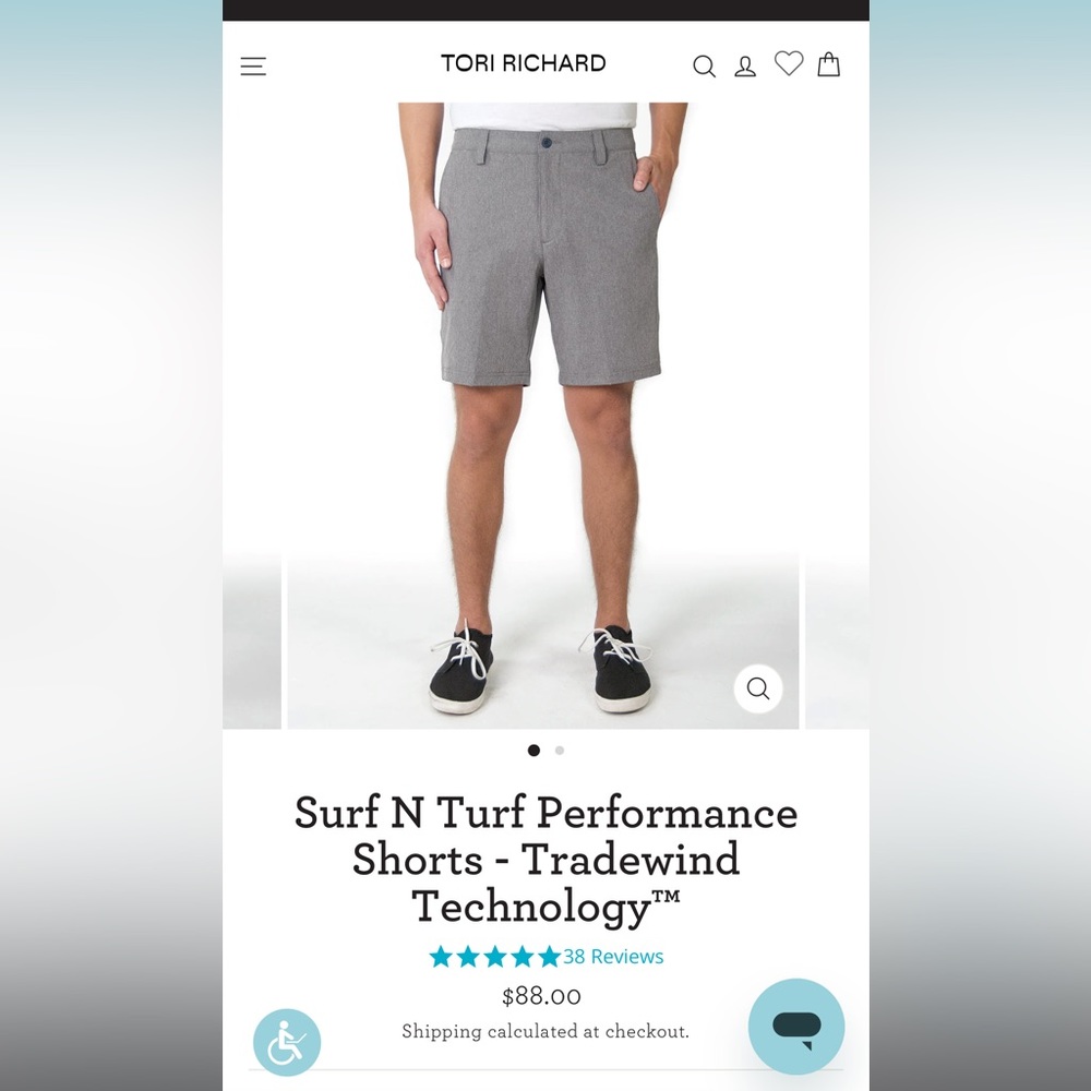 Tori Richard surf n turf performance shorts tradewind technology